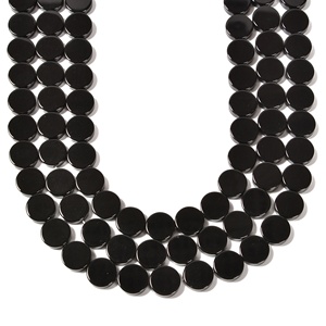 Perle de pièce de monnaie plate en onyx noir naturel de 10mm perles de pierre de brins de pierres précieuses en vrac pour la fabrication de bijoux 8mm 12mm - Product Image 2