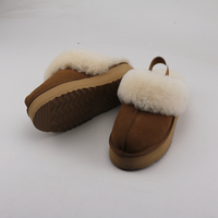 Chaussons en fourrure véritable de mouton, chauds et confortables, de marque célèbre, pour femmes, avec tige mi-haute, pour l'hiver.