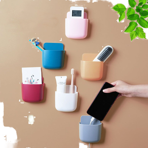 Modern Home No-Drill Single PP Plastic <b>Storage</b> Rack <b>Remote</b> <b>Control</b> TV Air Conditioner Phone Charging Stand Wall Mount - Product Image 1