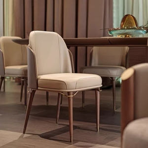 Exclusive Designer Modern Stainless Steel Fabric Shagreen Leather <b>Dining</b> <b>Chair</b> for Home Office & Apartment Use - Product Image 1