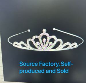 Corona Tiara <span class=keywords><strong>Principessa</strong></span> in Lega con Strass per Bambine, Ingrosso Fabbrica, Tiara per Capelli con Quarzo Trasparente per Compleanni e Feste di Matrimonio - Product Image 5