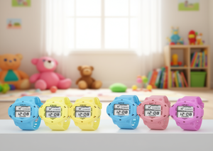 Orologio Digitale per Bambini Colori Assortiti Resistente all'Acqua 10m Cassa in Plastica Chiusura a Fibbia Quadrante 30mm Cinturino 20cm - Product Image 2