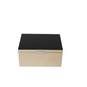 กล่องไม้ MDF เคลือบแลคเกอร์สีดำสั่งทำพิเศษระดับไฮเอนด์ ตัดด้วยเลเซอร์ พร้อมฝาปิดแม่เหล็กสีเงิน รูปทรงสี่เหลี่ยมผืนผ้า สำหรับใส่เครื่องประดับ - Product Image 6