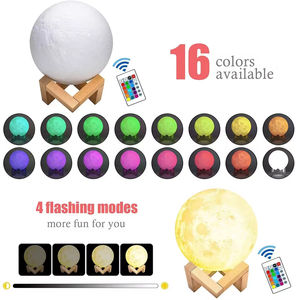 Lampe de Nuit LED 3D Lune Musicale 15CM 16 Couleurs avec Télécommande Tactile et Bluetooth – Nouveauté 2022 en Promotion - Product Image 2