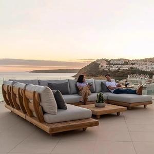 Ensemble <span class=keywords><strong>de</strong></span> canapés d'extérieur en teck, design scandinave, pour hôtel, villa, piscine, meubles <span class=keywords><strong>de</strong></span> <span class=keywords><strong>jardin</strong></span> en <span class=keywords><strong>bois</strong></span> massif - Product Image 1