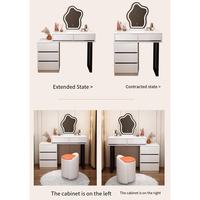 Bon Prix Élégante Chambre Tendance Led - Miroir Encadré Tabouret Compact Rehaussant l'Esthétique de l'Espace Coiffeuse