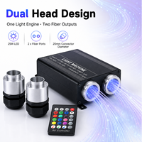 25W Dual-Head Glasfaser-Sternenhimmel-Beleuchtungsset RGB LED-Lichtquelle mit APP RF-Fernbedienung
