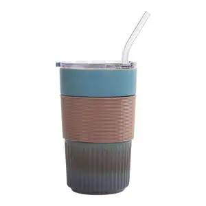 Wholesale Custom Insulated colorful Ceramic Travel Tumbler Coffee Mug with Lid and Straw light and easy to carry out portable