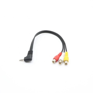 OEM ODM jack 3.5mm câble à angle droit de 90 degrés mâle à 3 <span class=keywords><strong>RCA</strong></span> Femelle Adaptateur Répartiteur Audio Vidéo câble AV TV - Product Image 4