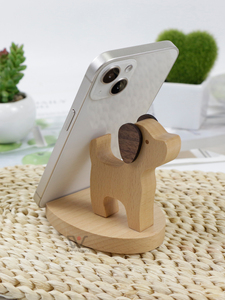 Gran oferta figurita tallada soporte de mesa portátil Universal lindo juguete Universal hecho a mano madera teléfono móvil soporte para teléfono móvil - Product Image 4