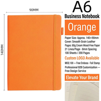 Carnet promotionnel portable en cuir PU A6 avec sangle élastique, personnalisable avec logo, idéal comme cadeau d'affaires, bloc-notes et journal de bord – Vente en gros