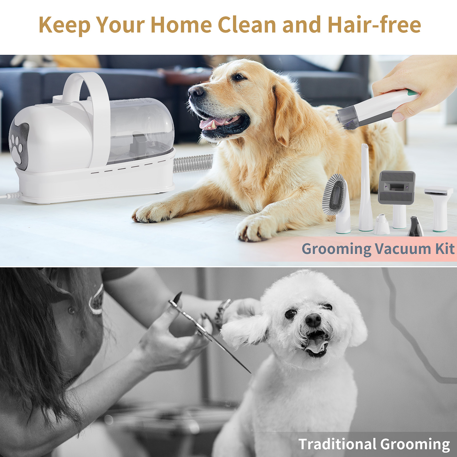 dog grooming vacuum kit