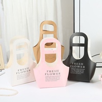 Sac cadeau portable en papier kraft pour fleurs, sacs pour bouquets de fleuristes avec poignée, sac en papier pour emballer les bouquets de fleurs pour mariage