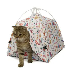 Designer portatile durevole di lusso pieghevole accogliente letto per animali domestici tenda gatto cane casa con tappetino lavabile rimovibile per gatto piccolo cane