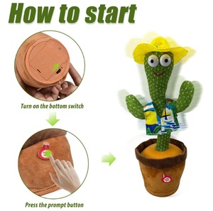 Nouveaux jouets en peluche cactus dansant <span class=keywords><strong>du</strong></span> <span class=keywords><strong>Mexique</strong></span>, cactus en peluche électrique amusant qui enregistre, chante et danse - Product Image 3