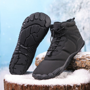 Botas de Senderismo Unisex para Invierno, Punta Redonda, Parte Superior Sintética, Forro Polar, Suela de Goma Impermeable, Entresuela de EVA, Resistentes a la Nieve, para Exteriores - Product Image 4