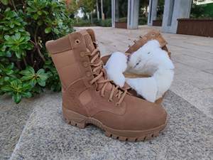 Botas Tácticas de Cuero Vacuno TSB0817 para Entrenamiento al Aire Libre en Invierno, con Forro de Lana y Cremallera Lateral, Resistentes al Agua - Product Image 4