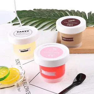 Vendite dirette di origine monouso 100ml contenitori per gelato in plastica PP gelatina Yogurt latte tè Dessert budino tazze con coperchio