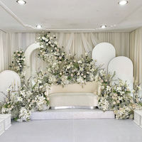 JINDA Ensemble de toile de fond blanche de haute qualité, support d'arche en PVC personnalisé pour la décoration de scène d'événements