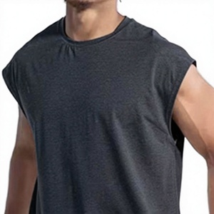 Débardeur sans manches pour homme, col rond, couleur unie, respirant, en polyester tricoté, vêtements décontractés pour l'entraînement - Product Image 3