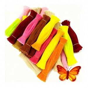 Kit de fournitures créatives DIY pour projets artistiques éducatifs scolaires : idées créatives avec des épingles à cheveux en chenille de velours de 8 mm - Product Image 1