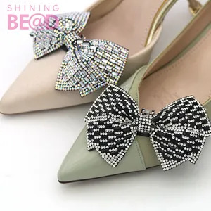 Nuovo arrivo Bridal Bowknot Wedding strass fibbia per scarpe clip per scarpe in cristallo accessori fibbie per scarpe da donna