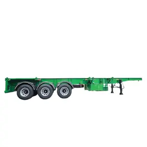 2023 giá tốt nhất 3 trục 45 tấn 40ft container phẳng Trailer bán với phụ tùng lốp xe và các công cụ Skeleton container trailers