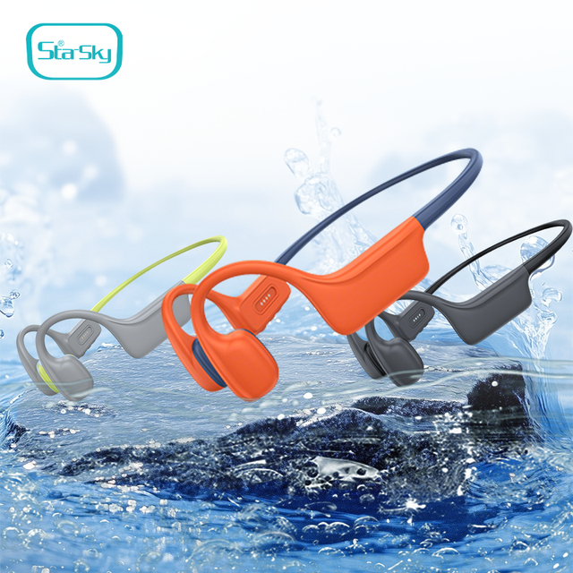 IPX8 Waterproof Wireless Earphones Bone Conduction Headphones for Swimming Sports LED Battery Indicator Bluetooth Headset