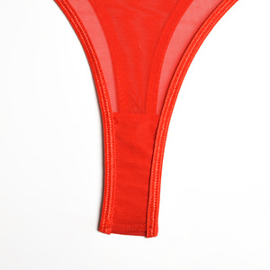 Set di Lingerie Sexy da Donna in Pizzo Rosso con Scollo Profondo a V, Reggiseno con Fibbia e <span class=keywords><strong>Perizoma</strong></span>, 2 Pezzi per Nightclub - Product Image 6