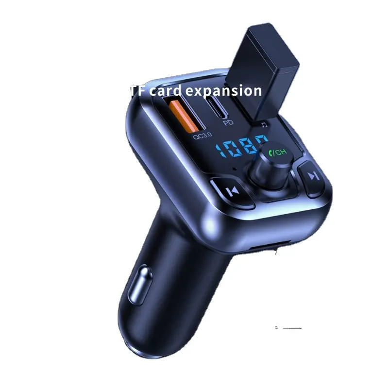Konfulon Hot Selling In-car audio wireless FM blue tooth TYPE-C PD output fast charging portable car charger adapter