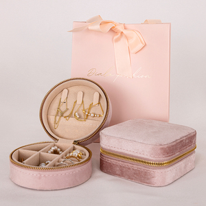 High Quality Cosmetics Storage Case Velvet Boxes Ravel Jewelry Box Velvet Jewellery Storage Case For Ring Earring Necklace