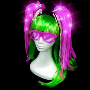 LED Light up capelli Noodle fascia lampeggiante dread treccia treccia multicolore bagliore Rave Party Cosplay compleanno natale Halloween - Product Image 5