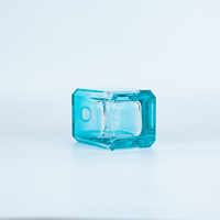 Flacon de parfum en verre bleu de luxe personnalisable, haut de gamme, exquis, avec pulvérisateur à pompe, diffuseur à bâtonnets, parfum pour homme, marque 50ml
