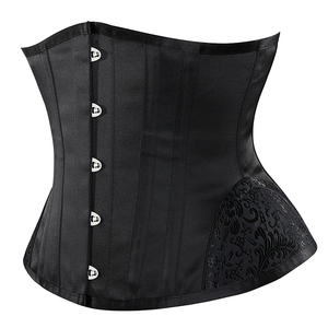 Corset vintage à 5 boutons sous le buste pour femmes, <span class=keywords><strong>gaine</strong></span> amincissante à 14 baleines en acier, bustier court, soutien dorsal, taille fine - Product Image 3