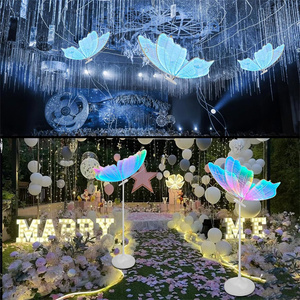 Lámpara de pie de mariposa para boda al por mayor decoración de mariposas iluminación de mariposa romántica colgante para decoración de fondo de fiesta - Product Image 5