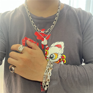 <b>Titanium</b> Steel Heart Pendant Necklace Geometric Retro Design Everyday Wear 120210 - Product Image 4
