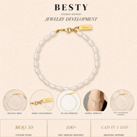 Bracelet personnalisé en perles d'eau douce naturelles avec pendentif en forme de cœur, en acier inoxydable, zircon, plaqué or 18 carats, accessoires de mode pour femmes, design de créateur