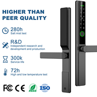 Kunci Pintu Geser Elektronik Tuya Wifi Smart Lock untuk Pintu Kaca dengan Bingkai Aluminium Kecil