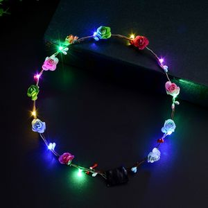 Diadema con Corona <span class=keywords><strong>de</strong></span> Flores LED <span class=keywords><strong>de</strong></span> Colores, <span class=keywords><strong>Aro</strong></span> Luminoso para el Cabello, Juguete Decorativo para Fiestas - Product Image 1