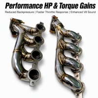 Collecteurs d'échappement courts SS304, paire 4-en-1, soudés TIG pour Hummer H2 6.0L V8 2003-2007 avec joints et accessoires inclus