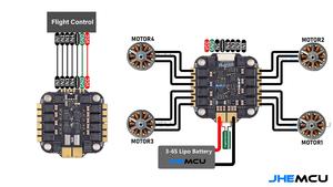 JHEMCU 60A/65A 3-6S/65A 8S Dshot600 BLHELI_S 4en1 ESC Unisex, Controlador de Velocidad Electrónico para Drones, Metálico, con Tubo Integrado de 30.5x30.5mm, Pole, Guangdong, China - Product Image 3