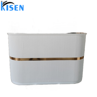 Comptoir de réception Kisen Spa Furniture avec plateau en bois, taille et couleur personnalisables pour hôtel et salle de sport