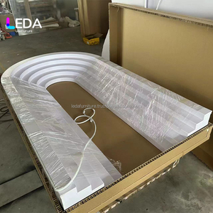 LEDA Toile de fond de mariage moderne en acrylique Panneau de fond blanc 3D multicouche à LED pour la décoration d'événement de mariage - Product Image 4