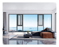 Ventanas Modernas de Doble Acristalamiento con Diseño de Marco Deslizante, Ventana Abatible de Aleación de Aluminio