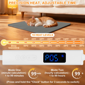 Pet Heating Pad 10 Adjustable Temperature Dog Cat Heating Pad with Timer Waterproof Indoor Silicone Electric Pet Heat <b>Mats</b> - Product Image 3