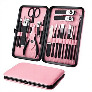 Kit professionnel de manucure et pédicure - Outils de toilettage durables pour femmes, 18 pièces, pour voyage et maison (rose) - Product Image 3