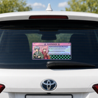Autocollant d'avertissement 3D lenticulaire à effet de mouvement Anime, étanche en PET, 15*7 CM, motif dessin animé, décoratif pour rétroviseur intérieur de voiture, cadeau