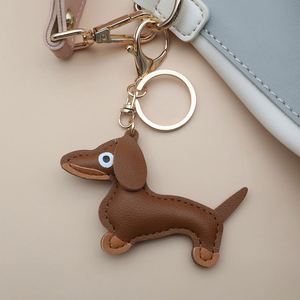 Porte-clés tendance en cuir PU pour chien teckel, breloque de sac de luxe pour femme, accessoires de décoration mignons pour sacs en forme de chiot - Product Image 2