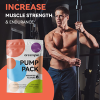 Greenpie Pompe d'azote Créatine Citrulline Arginine Huperzine Pompe PreWorkout Gummies/Poudre pour culturistes Endurance Athlètes