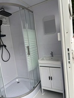 Baño Portátil Prefabricado, Baño Móvil para Exteriores, Inodoro y Ducha Modulares